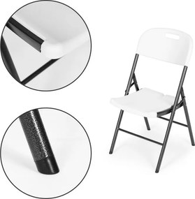Zestaw 4 składanych krzeseł cateringowych, eventowych Party 050-4W, kolor biały