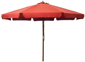 Parasol ogrodowy na drewnianym słupku terakota G1-R11
