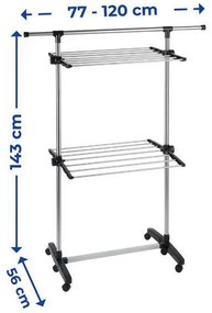 Suszarka na pranie ze stali nierdzewnej, 77-120 cm