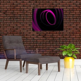 Obraz na szkle - fioletowe kreski (70x50 cm)