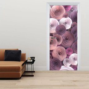 Fototapeta na drzwi - Abstrakcyjny motyw różanych kwiatów (95x205cm)