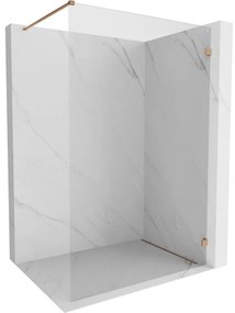 Mexen Lunar ścianka prysznicowa Walk-in prawa 140 x 200 cm, transparent 8 mm, miedź szczotkowana - 830-140-000-65-00-P