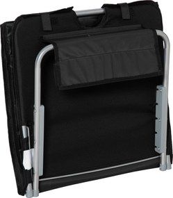 Outsunny Leżak Plażowy Czarny Składany z Regulowanym Oparciem i Kieszenią Boczną 48x134x33-43cm | Aosom PL