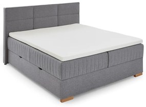 Szare łóżko boxspring ze schowkiem 180x200 cm Tambo – Meise Möbel