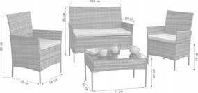 Zestaw mebli ogrodowych - sofa fotele i stolik Natal 010 naturalny