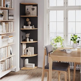 Półka narożna antracyt/złoty dąb 40x40x180 ecki