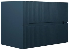 Szafka łazienkowa wisząca  ryflowana niebieska - 80 cm - PAVANI