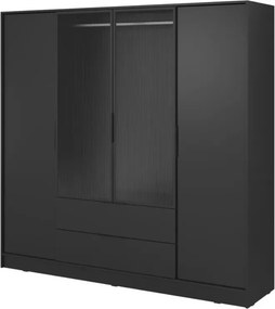 Szafa nowoczesna 206cm Tetrix szkło ryflowane drążek półki