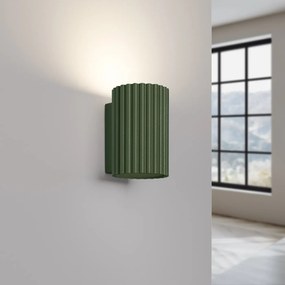 Kinkiet KARBON 10 zielony oliwkowy ryflowany SOLLUX  LIGHTING