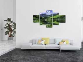 Obraz - Krajobraz z jeziorem (125x70 cm)
