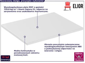 Biały blat do szafek łazienkowych 60 cm - Edar 5X