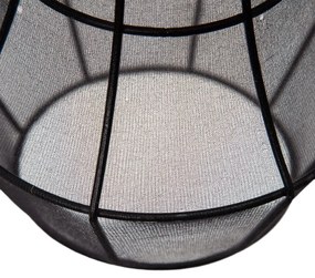 Czarna lampa wisząca z tekstylnym kloszem ø 40 cm – Ixia