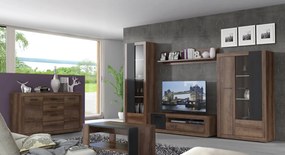 Klasyczna półka ścienna w dekorze drewna Trass 01