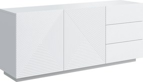 Komoda Asha 167 cm dwudrzwiowa z szufladami - biały mat