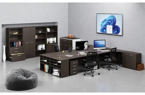 Ergonomiczne biurko PRIMO WOOD, 180x120 cm, lewe, wenge