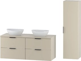 Kaszmirowy Zestaw do Łazienki 120cm Szafka Blat Umywalka Słupek Słupek Pile