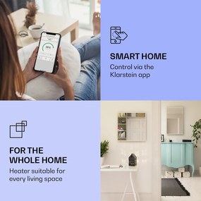 Klarstein La Palma Smart 1000W 120x60cm Panel na podczerwień lustro Biały