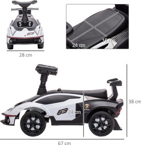 AIYAPLAY Licencjonowany Lamborghini na pedały, samochodzik z efektami dźwiękowymi, zabezpieczeniem przed wywrotką, 67 cm x 28 cm x 38 cm