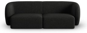 Czarna sofa z tkaniny szenilowej 188 cm Paolo – Milo Casa