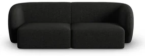 Czarna sofa z tkaniny szenilowej 188 cm Paolo – Milo Casa