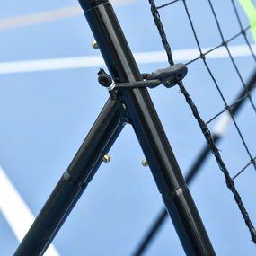 HOMCOM Rebounder bramka do piłki nożnej z siatką odbijającą Stalowa konstrukcja do treningu precyzji i odbioru Czarna 75x126 cm | Aosom PL