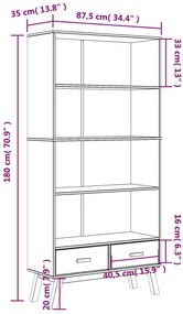 Sosnowy regał na zabawki brązowy + szary S0-B89