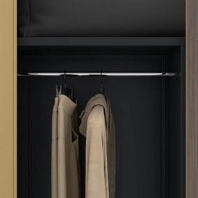 Socjalna szafa ubraniowa Eco Design Dawid, 90x45x185 cm, antracyt/orzech