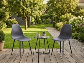 Zestaw 2 szt. plastikowych krzeseł OSAKA, antracytowy