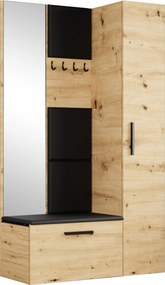 Masseno Garderoba MODULO 120,6/204/40 cm do Przedpokoju Nowoczesna Dąb Artisan