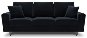 Ciemnoniebieska aksamitna rozkładana/ze schowkiem sofa 235 cm Kyoto – Cosmopolitan Design