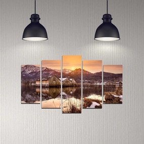 Obrazy zestaw 5 szt. Winter Sunset – Wallity