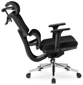 Fotel Biurowy Ergonomiczny Obrotowy z Podnóżkiem DELSIN Czarny