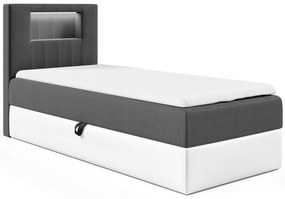 Ciemnoszare łóżko kontynentalne z pojemnikiem 3 rozmiary - Fenarro