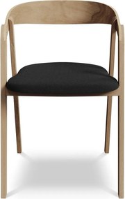 Czarny fotel jadalniany z litego drewna Erika – Makamii