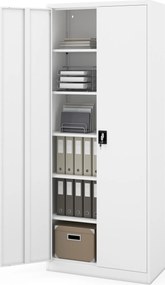 Szafa metalowa biurowa, warsztatowa biała JAN H2200 900 x 2200 x 400 mm