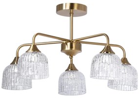 Żyrandol na drążku 5xE14/60W/230V złoty