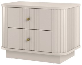 Zestaw szafek nocnych Vesper 56 cm na cokole - kaszmir / złote uchwyty