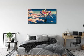 Obraz drukowany na płótnie Balony na Niebie z Chmurami