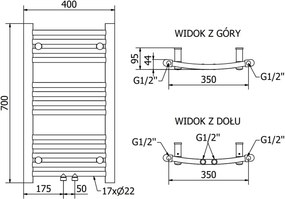 Mexen Ares grzejnik elektryczny 700 x 400 mm, 300 W, czarny - W102-0700-400-2300-70