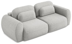 Jasnoszara sztruksowa rozkładana sofa ze schowkiem 266 cm Kini – Makamii