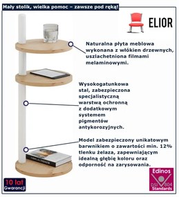 Okrągły nowoczesny stolik do salonu dąb artisan + biały F8-H17
