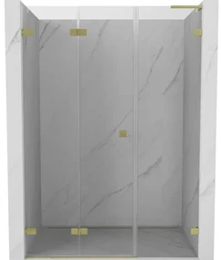 Mexen Lunar-F L drzwi prysznicowe składane lewe 115 cm, transparent, złote szczotkowane - 836SL-115-050-55-00-L