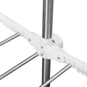 HOMCOM Suszarka na Pranie do Ubrań Wieszak Stojak 2 Poziomy 62x139x83-140cm | Aosom PL