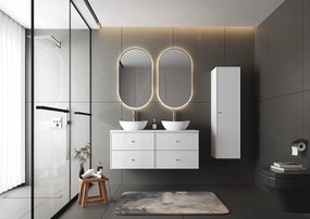 Biały Zestaw do Łazienki 120cm Szafka z Blatem Marco