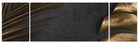 Obraz ze złotymi liśćmi (170x50 cm)