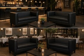 Sofa Monaco : Kolor nogi - Venge, Kolor tkaniny - EKO-SKÓRA - 1D, Typ tkaniny - Eko-skóra , Wysokość nogi - 15 cm