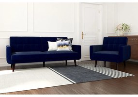 Niebieska sofa rozkładana 201 cm Nola – Støraa