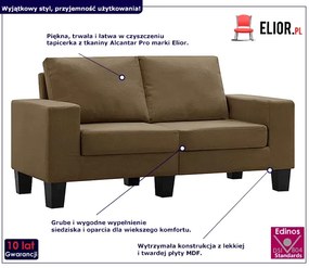 2-osobowa sofa brązowa z podłokietnikami - Lurra 2Q