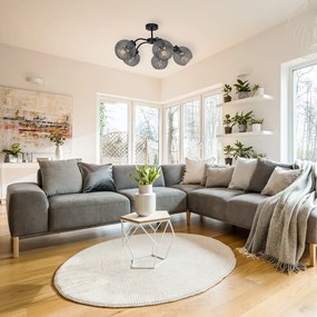 Lampa sufitowa, 5 kloszy kule SOFIA SMOKED 5xE27