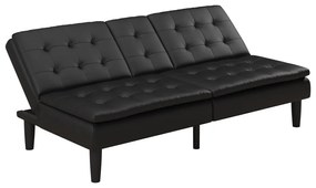 Czarna rozkładana sofa z imitacji skóry 191 cm Maine – Støraa
